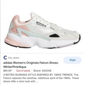 ADIDAS Originals Falcon sneakers in white tint and trace pink